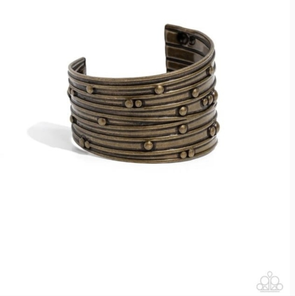 Mechanical Motif Brass Cuff Bracelet Oversized Fashion Western Jewelry